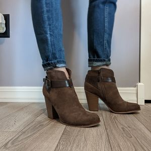 Great Faux Suede ankle booties